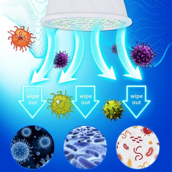 UVC Ozone Sterilizer Germicidal Disinfection Lamp, Specification: E27 110V 72 LEDs Lamp Cup Style - Image 6