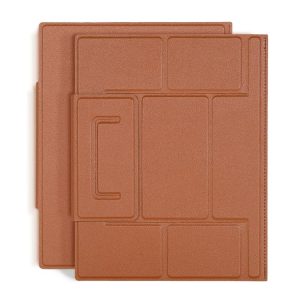 Magnetic PU Leather Tablet Laptop Folding Holder (Brown)