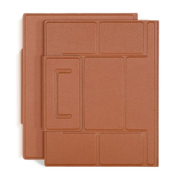 Magnetic PU Leather Tablet Laptop Folding Holder (Brown)