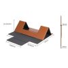 Magnetic PU Leather Tablet Laptop Folding Holder (Brown) - Image 2