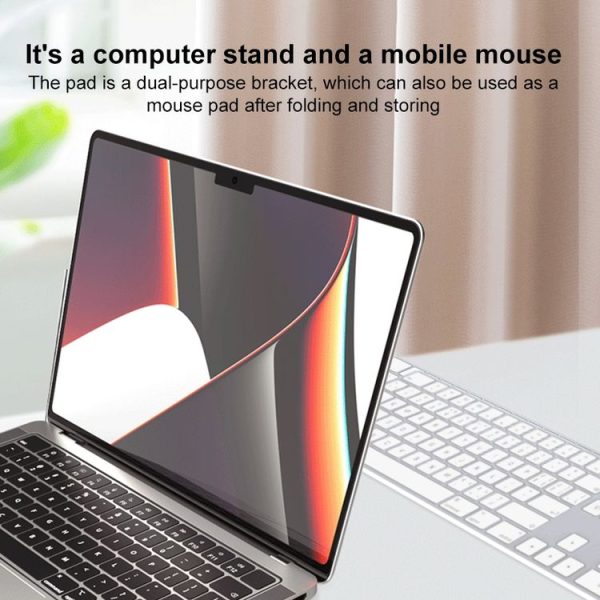 Magnetic PU Leather Tablet Laptop Folding Holder (Brown) - Image 5