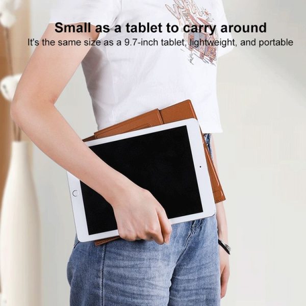 Magnetic PU Leather Tablet Laptop Folding Holder (Brown) - Image 6