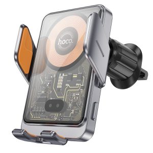 Hoco HW7 Transparent Discovery Edition Air Outlet Infrared Wireless Fast Charging Car Holder (Tarnish)