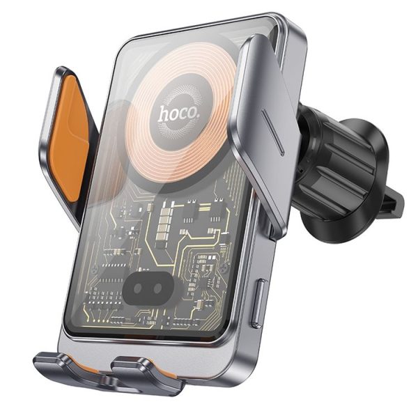 Hoco HW7 Transparent Discovery Edition Air Outlet Infrared Wireless Fast Charging Car Holder (Tarnish)