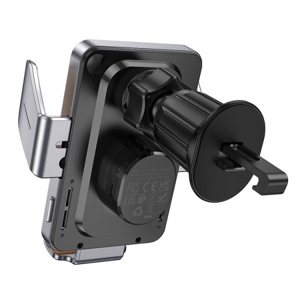Hoco HW7 Transparent Discovery Edition Air Outlet Infrared Wireless Fast Charging Car Holder (Tarnish) - Image 3