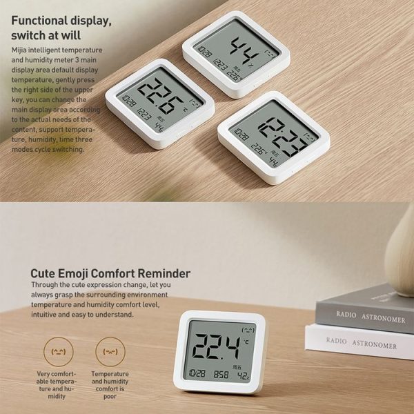 Original Xiaomi Mijia Smart Bluetooth Digital Thermometer Hygrometer 3 (White) - Image 3
