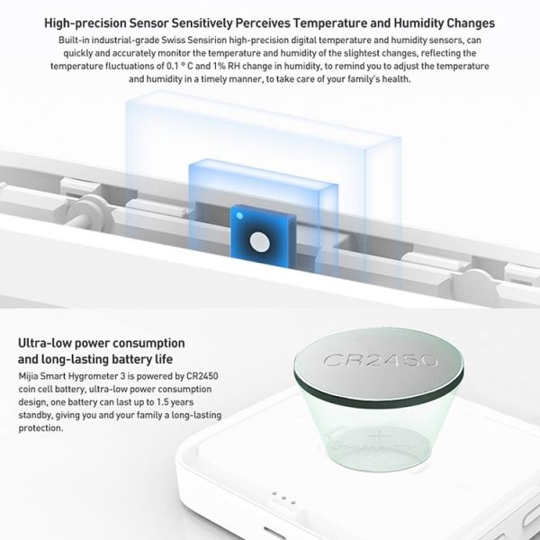 Original Xiaomi Mijia Smart Bluetooth Digital Thermometer Hygrometer 3 (White) - Image 4