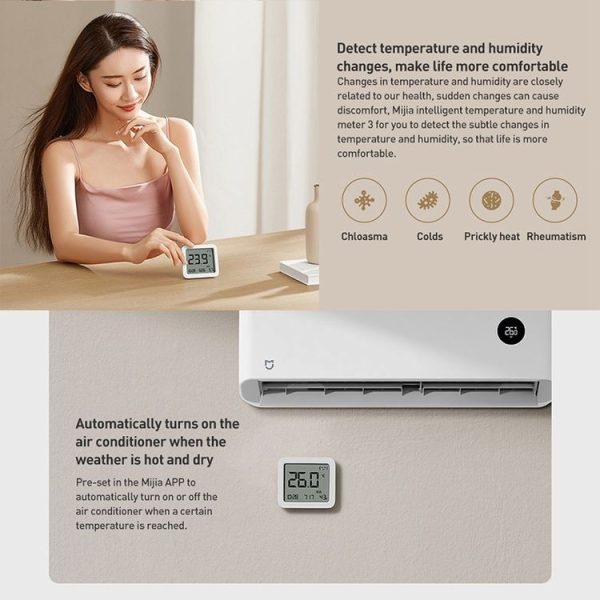 Original Xiaomi Mijia Smart Bluetooth Digital Thermometer Hygrometer 3 (White) - Image 5