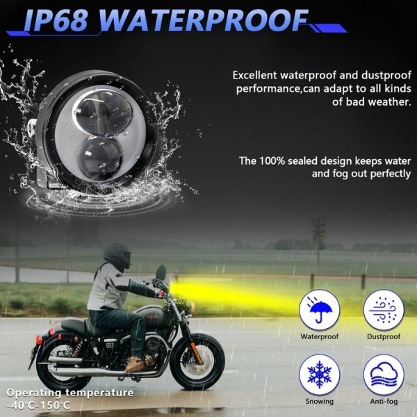 SD1 12W IP68 Waterproof Motorcycle Gourd Lens Spotlight (Black) - Image 4