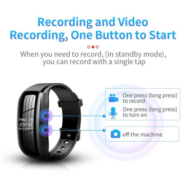 JNN D5 HD Noise Reduction Smart Recording Electronic Bracelet, Capacity: 8GB - Image 4