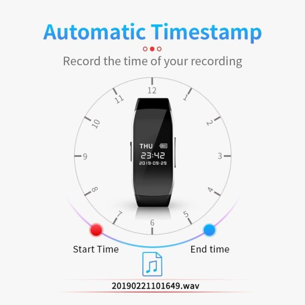 JNN D5 HD Noise Reduction Smart Recording Electronic Bracelet, Capacity: 8GB - Image 7