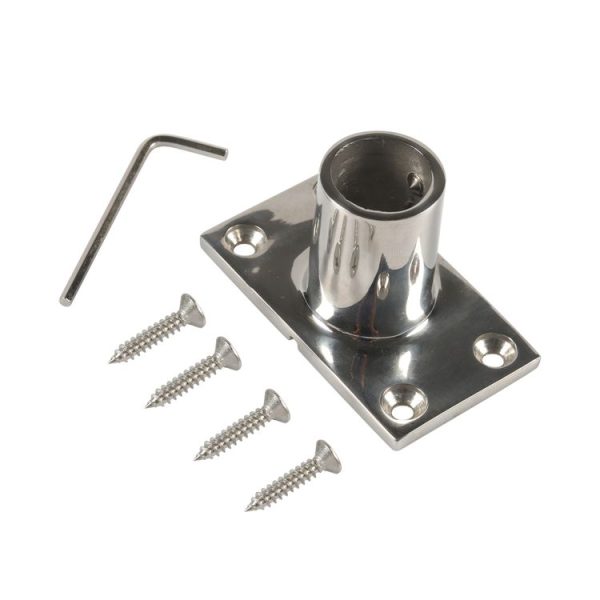 A8767 Ship / Yacht 316 Stainless Steel 90 Degree Square Tube Holder with Screws + Wrench (Silver)