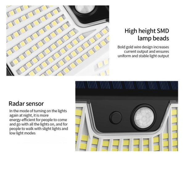 1pc XY0159 159 LEDs Outdoor Solar Human Body Sensor Courtyard Wall Light - Image 11