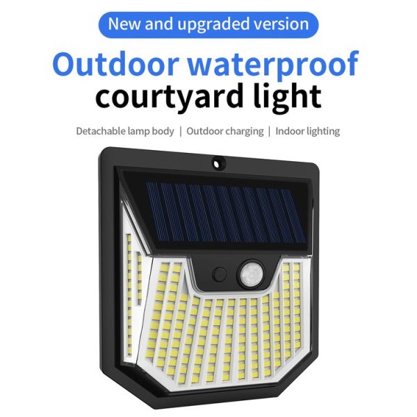 1pc XY0159 159 LEDs Outdoor Solar Human Body Sensor Courtyard Wall Light - Image 2