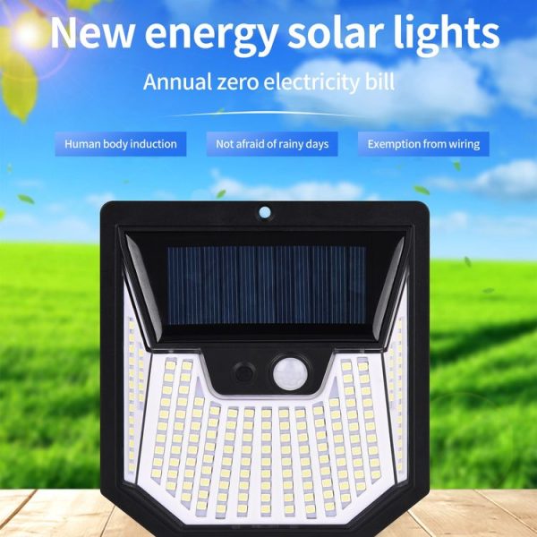 1pc XY0159 159 LEDs Outdoor Solar Human Body Sensor Courtyard Wall Light - Image 3