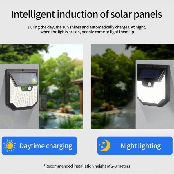 1pc XY0159 159 LEDs Outdoor Solar Human Body Sensor Courtyard Wall Light - Image 6