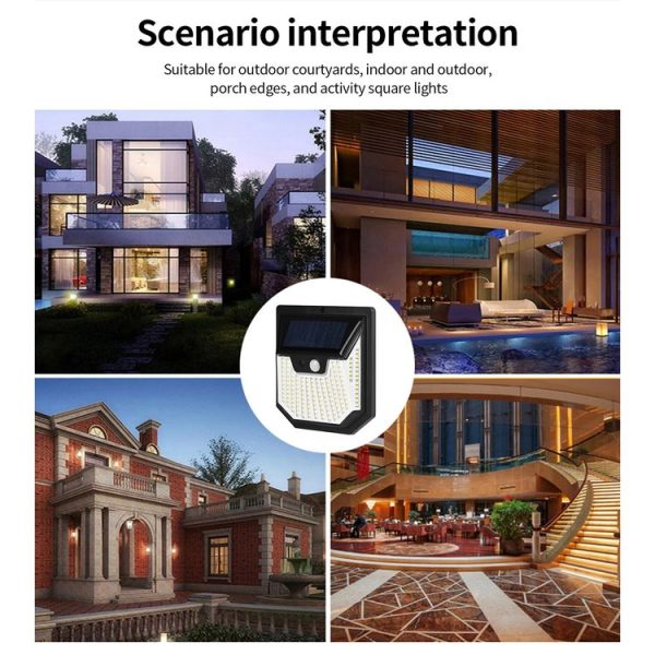 1pc XY0159 159 LEDs Outdoor Solar Human Body Sensor Courtyard Wall Light - Image 9