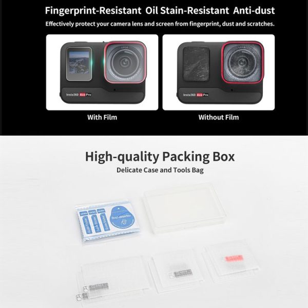Insta360 Ace Pro Sunnylife 3 in 1 Rear & Front Screen Lens Explosion proof Film (1 Set) - Image 7