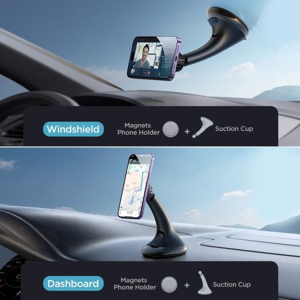 JOYROOM JR-ZS356 Magnetic Car Suction Cup Phone Holder (Black) - Image 2