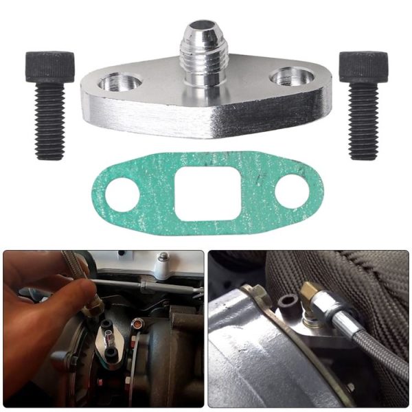 T3 T4 T04E GT42 Car Turbine Oil Supply Pipe Flange Gasket AN4 Joint Adapter