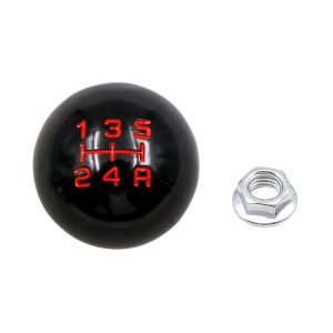Honda Series Metal Gear Head Car Modified Gear Stick Shift Knob, Style: 5 Speed (Black)