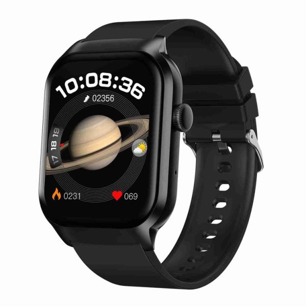 2.01 inch Silicone Strap Bluetooth Call Smart Watch Support Heart Rate Monitoring / Non-invasive Blood Sugar (Black)