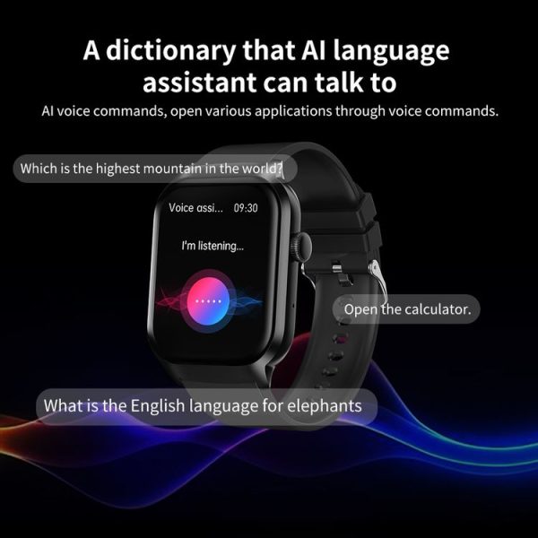 2.01 inch Silicone Strap Bluetooth Call Smart Watch Support Heart Rate Monitoring / Non-invasive Blood Sugar (Black) - Image 17