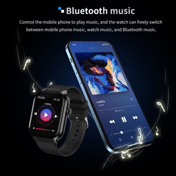 2.01 inch Silicone Strap Bluetooth Call Smart Watch Support Heart Rate Monitoring / Non-invasive Blood Sugar (Black) - Image 18