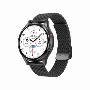 1.43 inch Milanese Steel Strap Bluetooth Call Smart Watch Support ECG / Non-invasive Blood Sugar (Black)