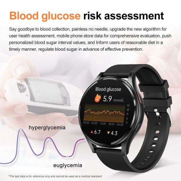 1.43 inch Milanese Steel Strap Bluetooth Call Smart Watch Support ECG / Non-invasive Blood Sugar (Black) - Image 10