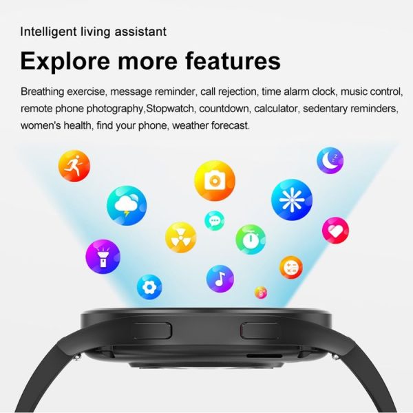 1.43 inch Milanese Steel Strap Bluetooth Call Smart Watch Support ECG / Non-invasive Blood Sugar (Black) - Image 19