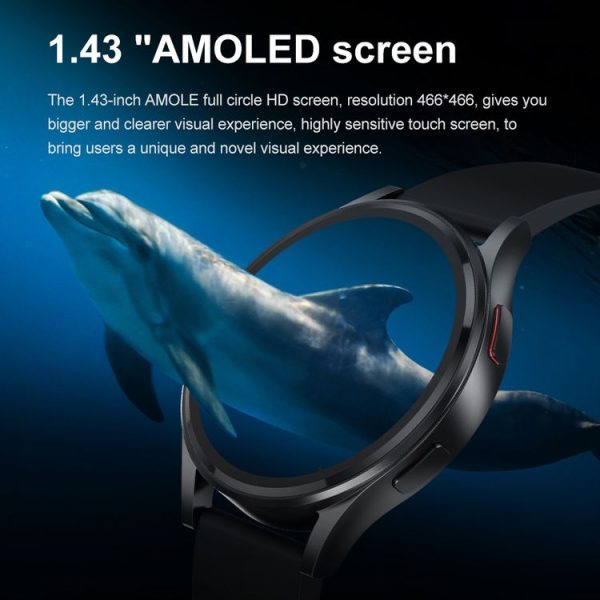 1.43 inch Milanese Steel Strap Bluetooth Call Smart Watch Support ECG / Non-invasive Blood Sugar (Black) - Image 4