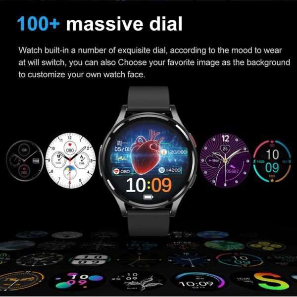 1.43 inch Milanese Steel Strap Bluetooth Call Smart Watch Support ECG / Non-invasive Blood Sugar (Black) - Image 6