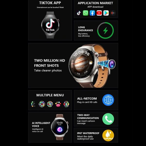 1.53 inch Front Camera Smart Watch Support AI Voice / SIM Card, Specification: 2GB+32GB (Tarnish) - Image 4