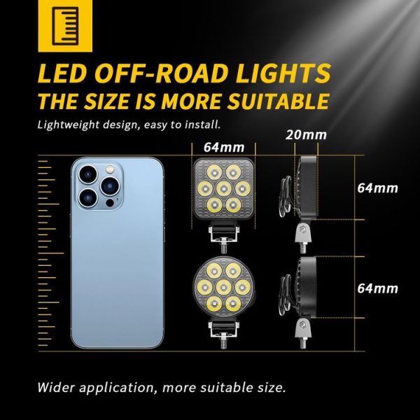 9-30V 12W 6000K 2.5 inch Car LED Engineering Auxiliary Light (White Light) - Image 3