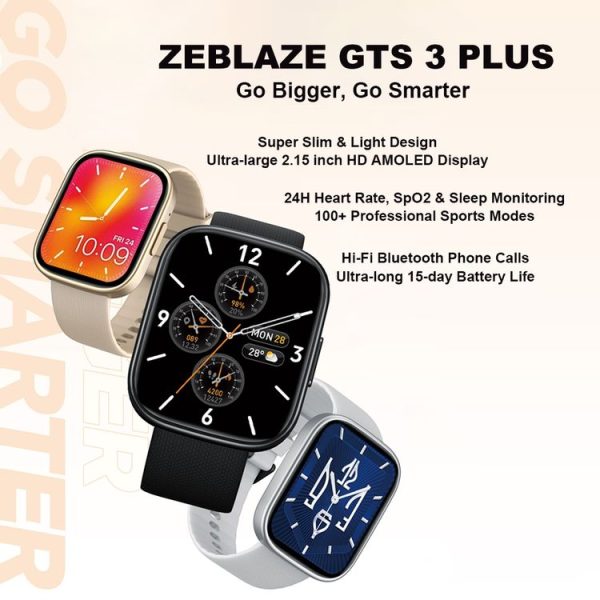 Zeblaze GTS 3 Plus 2.15 inch IP68 Waterproof Fitness Smart Watch (Starlight Silver) - Image 5