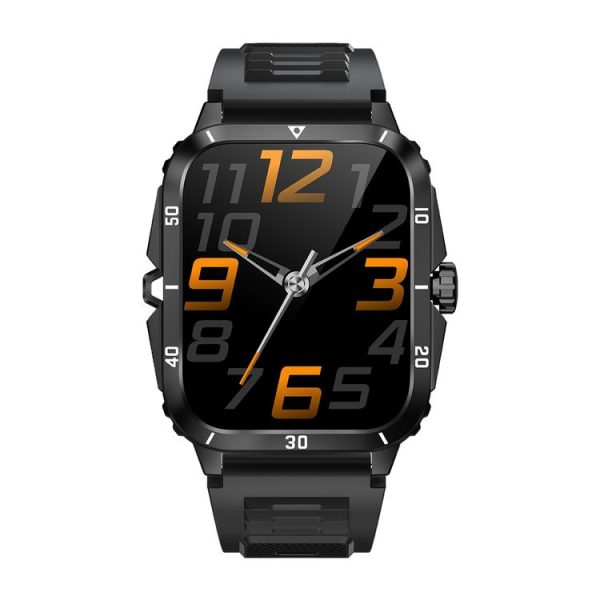 KT71 1.96 inch HD Square Screen Rugged Smart Watch Supports Bluetooth Calls / Sleep Monitoring / Blood Oxygen Monitoring (Black + Silver) - Image 2