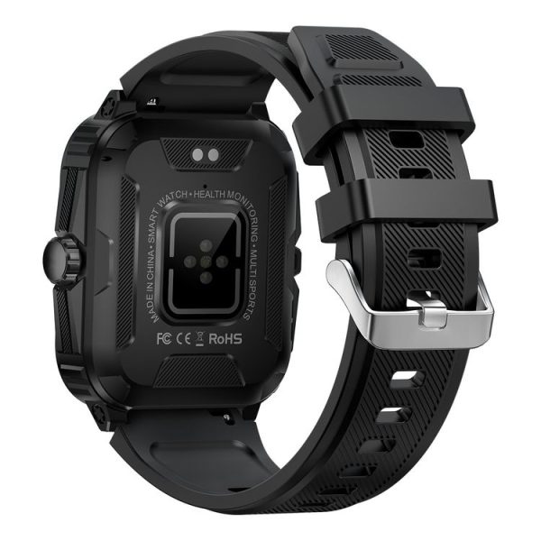 KT71 1.96 inch HD Square Screen Rugged Smart Watch Supports Bluetooth Calls / Sleep Monitoring / Blood Oxygen Monitoring (Black + Silver) - Image 3