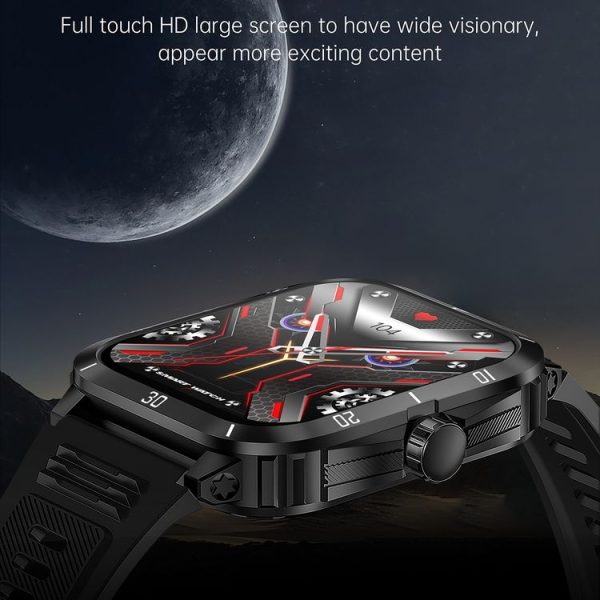 KT71 1.96 inch HD Square Screen Rugged Smart Watch Supports Bluetooth Calls / Sleep Monitoring / Blood Oxygen Monitoring (Black + Silver) - Image 5