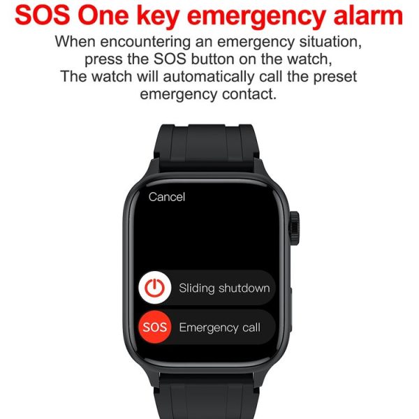 HAMTOD GT33 1.96 inch 4G Smart Call Watch Supports SOS Alarm (Black) - Image 6