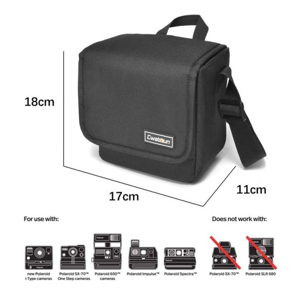 Cwatcun D52 Crossbody Camera Bag Photography Lens Shoulder Bag, Size: 17 x 18 x 11cm (Black) - Image 3