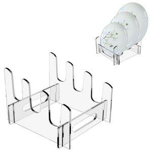 Acrylic Removable Plate Storage Rack Multi-layer Dish Drainer, Size: 16.5 x 15.3 x 11.5cm