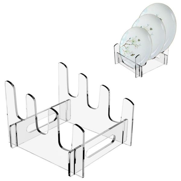 Acrylic Removable Plate Storage Rack Multi-layer Dish Drainer, Size: 16.5 x 15.3 x 11.5cm