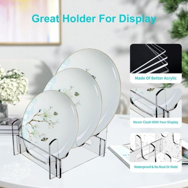 Acrylic Removable Plate Storage Rack Multi-layer Dish Drainer, Size: 16.5 x 15.3 x 11.5cm - Image 5