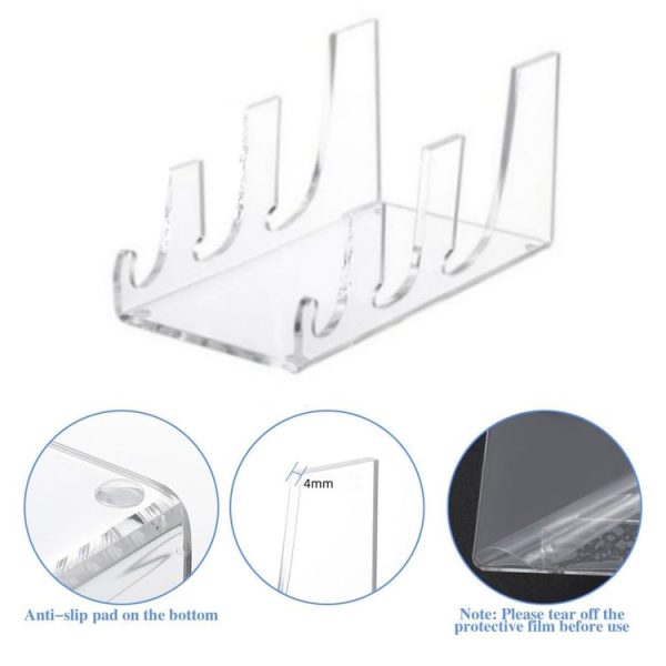 Single Pack Acrylic Transparent Plate Storage Rack Tableware Display Stand - Image 3