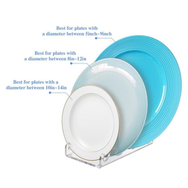 Single Pack Acrylic Transparent Plate Storage Rack Tableware Display Stand - Image 4