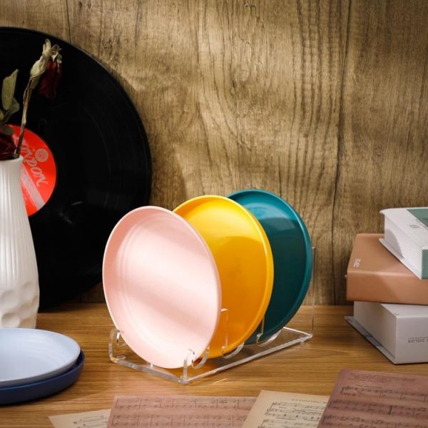Single Pack Acrylic Transparent Plate Storage Rack Tableware Display Stand - Image 5