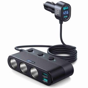 JOYROOM JR-CCL01 139W 7 in 1 Cigarette Lighter Splitter Car Charger (Black)