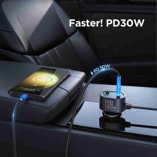 JOYROOM JR-CCL01 139W 7 in 1 Cigarette Lighter Splitter Car Charger (Black) - Image 5