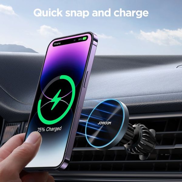 JOYROOM JR-ZS240 Pro Magnetic Wireless Car Air Outlet Charger (Black) - Image 2
